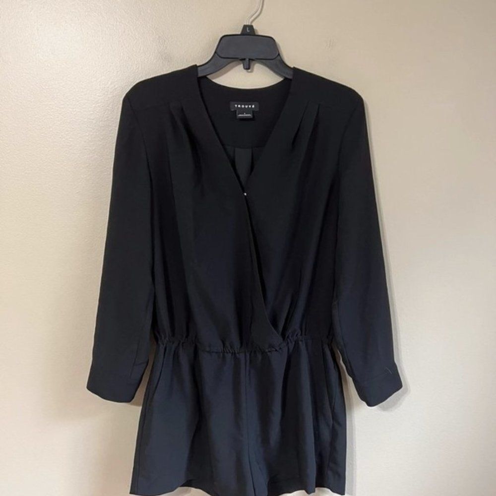Trouve small black long sleeve romper